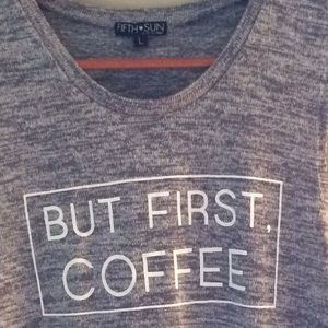 Athletic Tank "But first coffee"